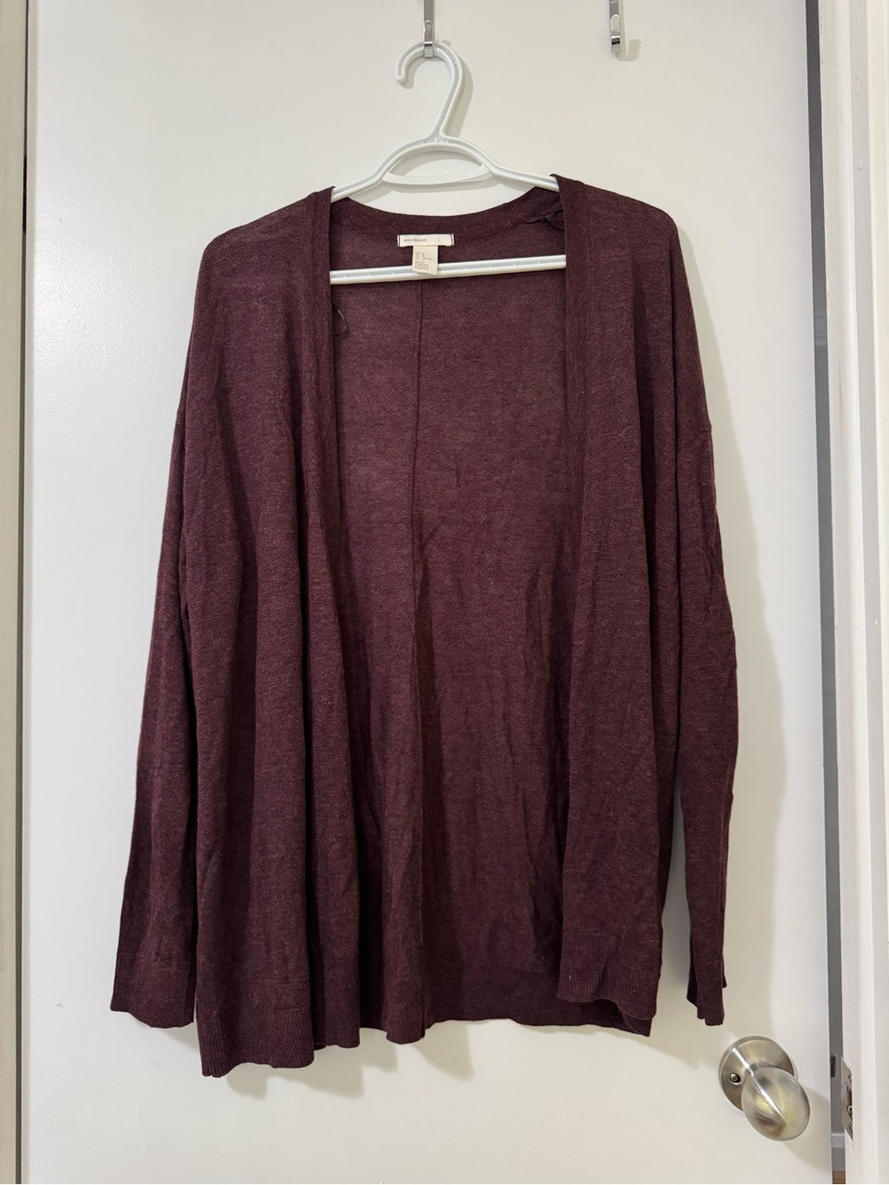 H&M Burgundy Open-Front Women's Cardigan